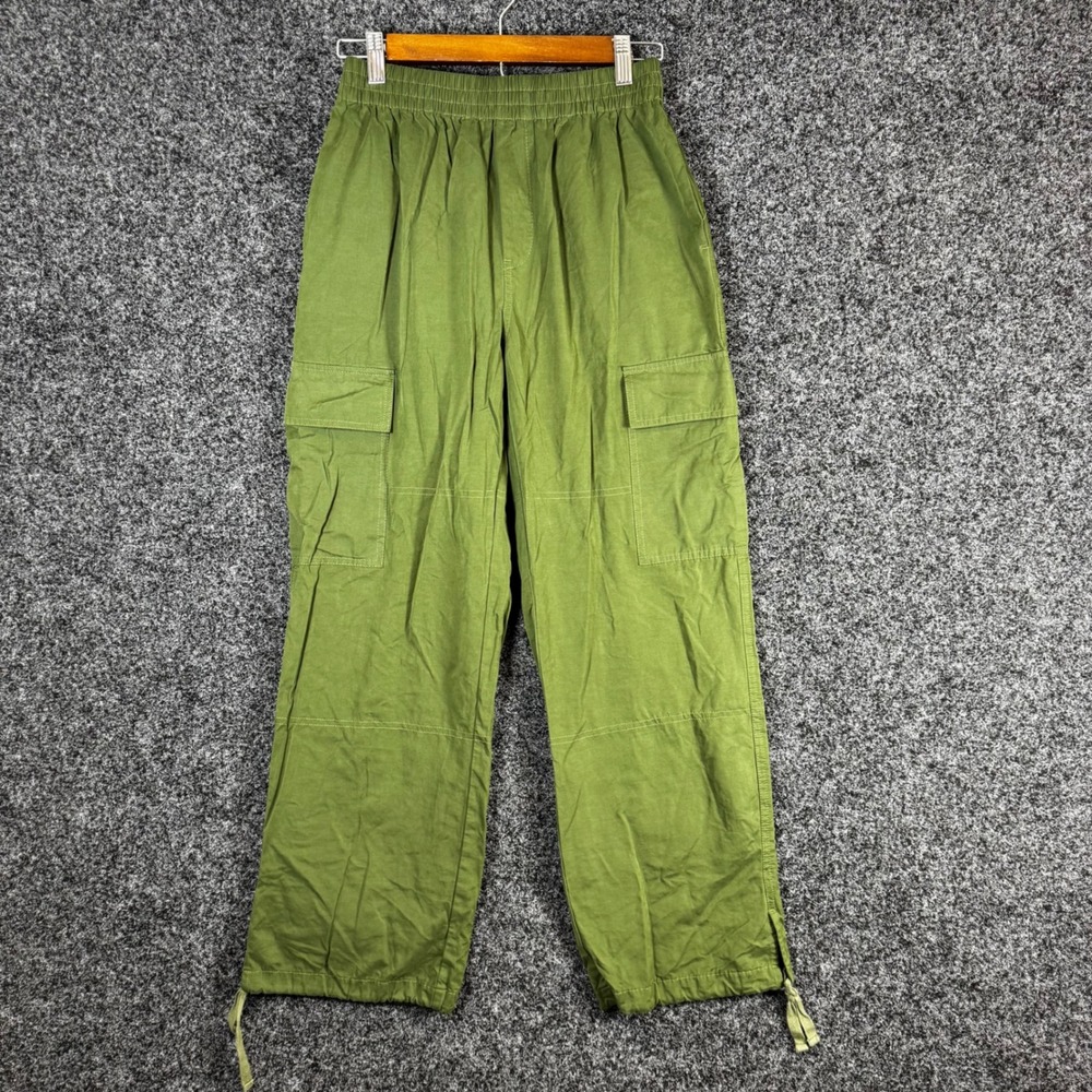 Urban Outfitters Olive Green Cargo Pants Elastic Waist Drawstring Hem Small